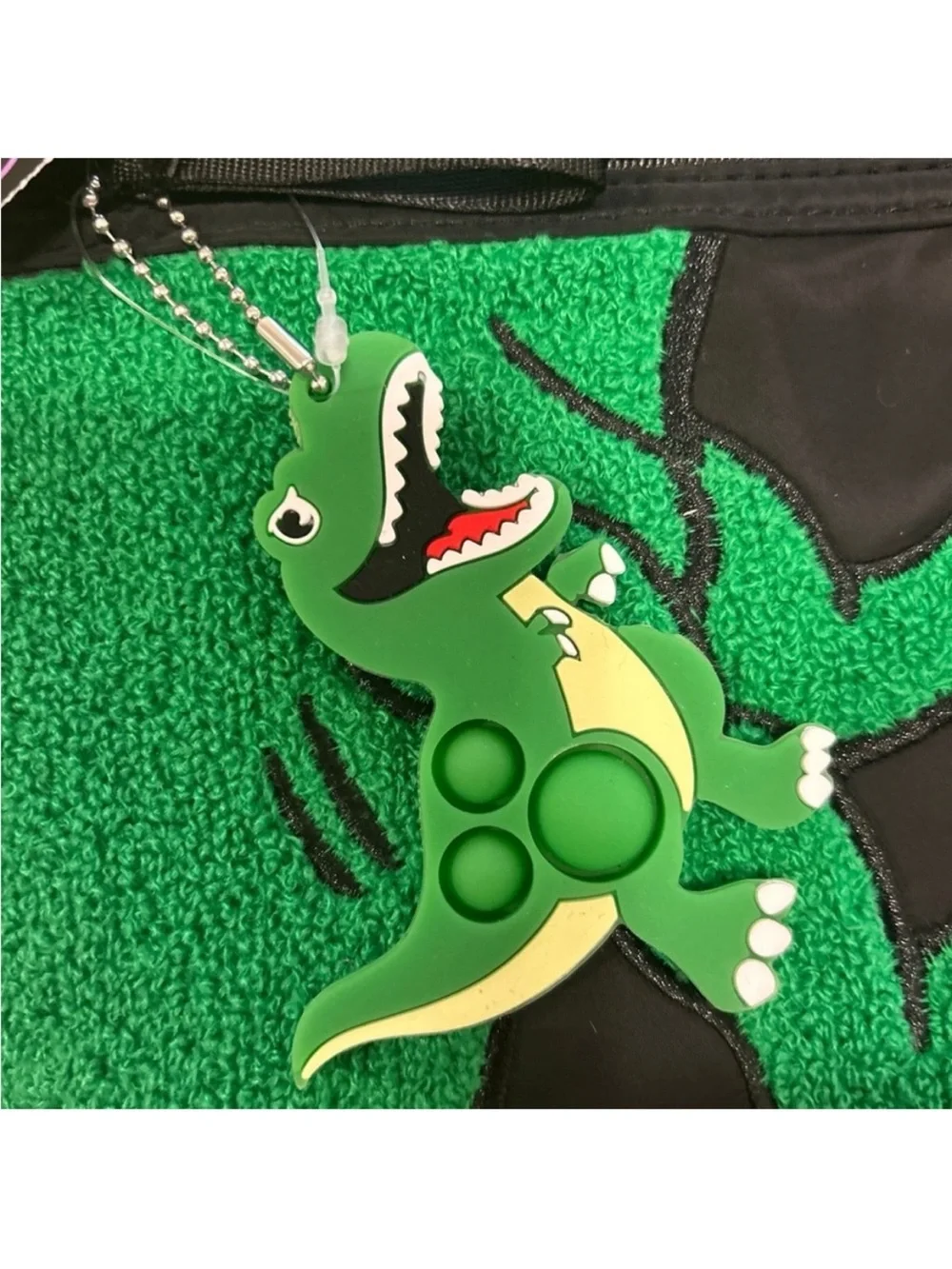 Children's Green Dinosaur Backpack with Playful Dino Applique